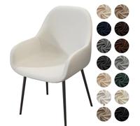 Velvet Stretch Chair Covers for Curved Back Dining Chairs - Mid Century Modern Slipcovers for Kitchen & Living Room - Soft Accent Furniture Protection