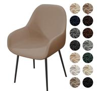 Velvet Stretch Chair Covers for Curved Back Dining Chairs - Soft Slipcovers for Mid Century Modern Accent Chairs - Perfect for Kitchen & Living Room Decor