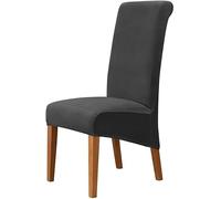 Velvet Stretch Dining Chair Covers Set Of 2 4 6 Pack, High Back Washable Removable Elastic Seat Slipcovers, Protector For Room Kitchen Banquet Hotel Wedding Party(G,4ps)