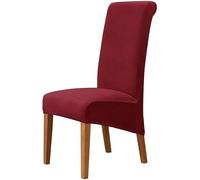 Velvet Stretch Dining Chair Covers Set Of 2 4 6 Pack, High Back Washable Removable Elastic Seat Slipcovers, Protector For Room Kitchen Banquet Hotel Wedding Party(L,1ps)