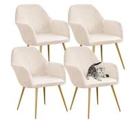 Velvet Stretch Round Wingback Dining Armchair Slipcovers, Modern Washable Accent Seat Protector for Pet Friendly Home,Beige,4 Pieces