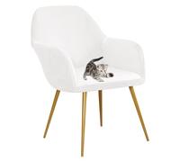 Velvet Stretch Round Wingback Dining Armchair Slipcovers, Modern Washable Accent Seat Protector for Pet Friendly Home,White,1 Piece