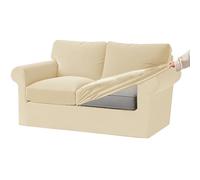 Velvet Stretch Sofa Cover Set for 3-Seater Sofa - Dark Grey 7-Piece Slipcovers with Elastic Bands for Cushions & Backrests - Stylish Protection for Furniture (Beige 2-Seat Set 5 PCS)