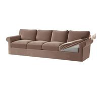 Velvet Stretch Sofa Cover Set for 3-Seater Sofa - Dark Grey 7-Piece Slipcovers with Elastic Bands for Cushions & Backrests Khaki Large 4-Seat Set (9 PCS) - Stylish Protection