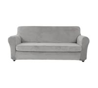 Velvet Stretch Sofa Cover Set with Cushion Covers Non-Slip Couch Protector with Ties & Elastic Bands Love Seat 2-Seat Furniture Cover