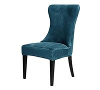 Velvet Stretch Wingback Chair Covers Set of 2/4/1 - Slipcovers for Sloping Arm Dining Chairs Machine Washable Protector for Home Decor & Banquet K 2PCS
