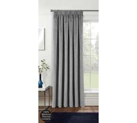 Velvet, Supersoft, 100% Blackout, Thermal Door Curtain with Tape Top Enhanced Living Grey 168cm width x 214cm drop