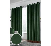 Velvet, Supersoft, 100% Blackout, Thermal Pair of Curtains with Eyelet Top - Green Enhanced Living Green 229cm width x 229cm drop