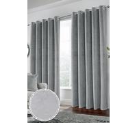Velvet, Supersoft, 100% Blackout, Thermal Pair of Curtains with Eyelet Top - Grey Enhanced Living Grey 117cm width x 183cm drop