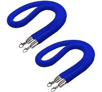 Velvet Support Cords - 2 Pack Thick Crowd Control Rope with Shiny Gold Hooks Ideal for Events Red Carpet and Queue Management
