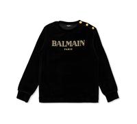 Velvet Sweatshirt with Logo - unisex - Balmain - Kids Sweatshirts - Black - 10 Y - Kids 10 Y