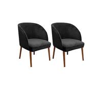 Velvet Swivel Armchair Covers 2PCS - Mid Century Modern Stretch Slipcovers for Dining Living Room Vanity Chairs - Cued Back Accent Chair Protector