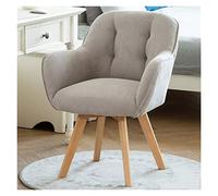 Velvet Swivel Armchair with Sturdy Wood Legs for Small Spaces - Comfortable Gray Upholstered Accent Chair (Gray)