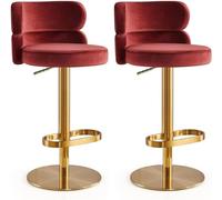 Velvet Swivel Barstools Set Of 2 Bars Chairs Bar Stools Adjustable Lift Counter Height Stools With Stainless Steel Titanium Gold Metal Barstools Breakfast Dining Stools