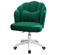 Velvet Swivel Makeup Chair 360° Aesthetic Seashell Accent Chair for Bedroom & Living Room Stylish Green Dressing Chair for Home Decor