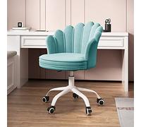 Velvet Swivel Office Chair - Cute Modern Gaming & Computer Chair, Height Adjustable Petal Accent Chair for Home Office, Vanity Desk - 360° Rotating Design for Women & Girls