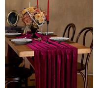 Velvet Table Runner for Wedding: Burgundy Table Runner 20x120 Inch Luxurious Table Runner - Wedding Party Home Table Decoration