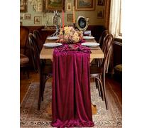 Velvet Table Runner for Wedding: Burgundy Table Runner 2pcs 20x120 Inches Dinner Table Runner - Wedding Party Home Decoration