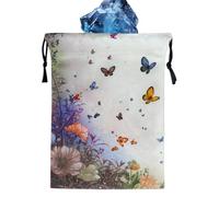 Velvet Tarot Bag, Dice Storage Bag with Drawstring, Portable Printed Organizer for Jewelry Crystal Rune Spiritual Items Divination Supplies Altar Precious Accessories