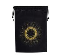 Velvet Tarot Bag - Soft Drawstring Jewelry Pouch, Printed Dice Storage Organizer, Crystal Watch Carrying Case, Portable Stand | Divination Accessories, Solutio, Fhr134, Se référer au descriptif
