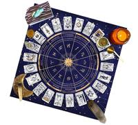 Velvet Tarot Cloth, Square Astrology Oracle, Reading Table Pad Soft Divination Altar Tablecloth Decorative Spiritual Tarot Accessory for Card Reading Meditation Ritual Witch Decor 85g