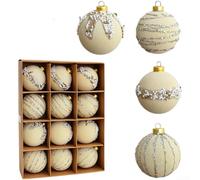 Velvet Texture Ornament 6cm DIY Painted Festive Ball(6CM White)