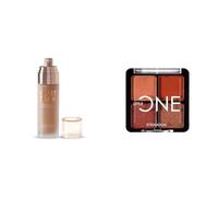Velvet Touch Oil Control Silk Matte Foundation | Caramel, 50gm + Little One 4-in-1 Eyeshadow Palette | Ultra Pigmented, Easy to Blend, Long-Lasting Eye Makeup Kit | Little Lady-04