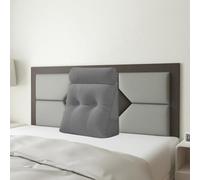 Velvet Triangular Headboard Wedge Pillow With Roll Pillow, Removable Cover Headboard Pillow Daybed Bunk Bed, Backrest Positioning Support Pillow Cushion Resting Reading Relaxing (Grey, 60*20*50cm)