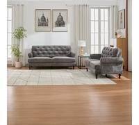 Velvet Tufted Sofa Set, Gray Velvet Sectional Couch Suite-2+3 Set