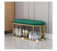 Velvet Upholstered Shoe Changing Stool Sto Bench with Metal e Ottoman for Living Room Bedroom HallwayGreen 60x30x30cm
