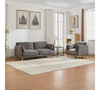 Velvet Upholstered Sofa Set,sectional Couch Suite-1+3 Set