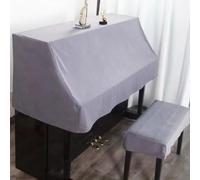 Velvet Upright Piano Dust Cover, Soft Durable Piano Protector with Stool Cover, Modern Decorated Piano Accessories Cover for Home School Store (M Piano Cover Only,Grey)