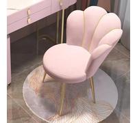 Velvet Vanity Chair with Gold Plating Metal Legs Pink Makeup Chair for Bedroom Living Room and Cafe