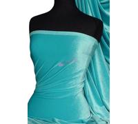 Velvet/Velour 4 Way Stretch Spandex Material | Soft Furnishing, Craft Velour & Dressmaking Fabric | Same Day Dispatch | Sold by The Metre | by Tia Knight Q559 (Flo Turquoise)