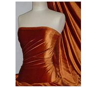 Velvet/Velour 4 Way Stretch Spandex Material | Soft Furnishing, Craft Velour & Dressmaking Fabric | Same Day Dispatch | Sold by The Metre | by Tia Knight Q559 (Rust)