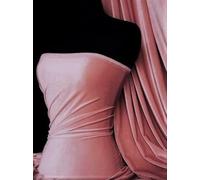 Velvet/Velour 4 Way Stretch Spandex Material | Soft Furnishing, Craft Velour & Dressmaking Fabric | Same Day Dispatch | Sold by The Metre | by Tia Knight Q559 (Dusky Pink)