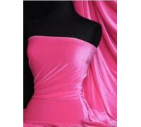 Velvet/Velour 4 Way Stretch Spandex Material | Soft Furnishing, Craft Velour & Dressmaking Fabric | Same Day Dispatch | Sold by The Metre | by Tia Knight Q559 (Flo Pink)