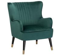 Velvet Wingback Chair Emerald Green VARBERG