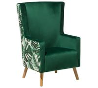 Velvet Wingback Chair Green ONEIDA