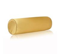 Velvetcossy Satin Cylinder Pillowcase | Silk-Like Roll Bolster Pillow Cover with Hidden Zipper | Neck Roll Covers for Hair & Skin Friendly（ Golden yellow16 x 6" ）