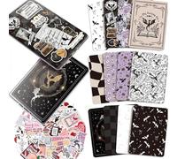 VelvetGlow 12PCS Inserts Cardstock for E-Reader, 50PCS Stickers for Clear Case Insert, 6.9"x4.8" Fantasy Theme Inserts Compatible with Paper White 11th-12th Gen, E-Reader Gift for Booklover Reader