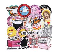 VelvetGlow 20 Pcs Fun Embroidered Iron-On Patches for Clothing, Cool Meme Patches for Hat, Backpack, Jackets, Jeans, Vest, Humorous Iron-On Patches for Adults