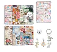VelvetGlow 6 Pcs Inserts For E-Reader Clear Case, And 2 Pcs Dust Plug Charms Retro Phone Charm Set, 6.8"X4.8" Cardstock Inserts Compatible With Kindle Paper White 11Th/12Th Colorsoft (6.8" X 4.8")