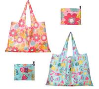 VelvetGlow Extra Large 50Lbs Foldable Shopping Bags with Handles, Machine Washable Tote Bags, Travel Reusable Grocery Bags, Pocket Folding Kitchen Polyester Bags