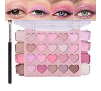 VelvetGlow Nude Pink Eyeshadow Palette, Matte & Shimmer, High Pigmented 20 Colors Brown Purple Eye Shadow Primers For Eye Makeup, Korean Powder Palet De Sombras De Ojos (02#-Pink-20 Colors)