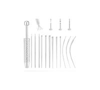 VelvetGlow Piercing Tapered Ball Grabbing Tool for Jewelry Replacement - 14G 16G 18G 20G Stainless Steel Flat Back Earring Applicator Tool Threaded, Internal Threaded, External Threaded Body Piercing