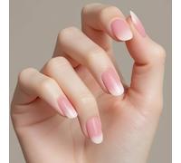 VelvetGlow Semi Cured Gel Nail Strips-Salon Quality Semi-Cured Gel Press On Nails Stickers Quick DIY Nail Art Manicure Kits for Women at Home,Works with Any UV/LED Lamps(Peach Latte)