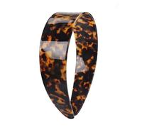 VelvetGlow Thick Tortoise Shell Headband With Teeth For Women, 1.5In No Slip Versatile Wide Acetate Retro Plastic Headbands (Dark Tortoiseshell)