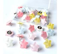 VelvetGlow Thumb Tacks, Decorative Push Pins and Tacks for Bulletin Board,25Pcs Star-Shaped Thumbtacks, Ideal Desk Accessories for Office Decor,Home and School