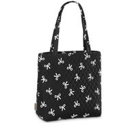 VelvetHue Aesthetic Medium Quilted Tote Bag with Zipper for Women | Fits 14 Inch Laptop, Lightweight, Double-sided Print, Shoulder Bag, Back to School Gift